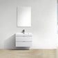 Bliss 30 in. Wall Mount Modern Bathroom Vanity - High Gloss White