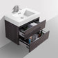 Bliss 30 in. Wall Mount Modern Bathroom Vanity - High Gloss Gray Oak