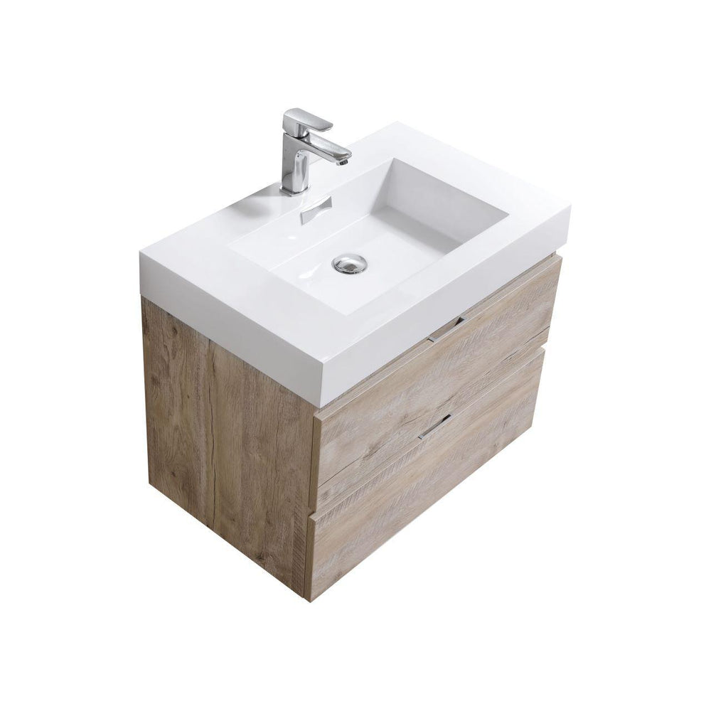 Bliss 30 in. Wall Mount Modern Bathroom Vanity Nature Wood Premium