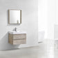 Bliss 30 in. Wall Mount Modern Bathroom Vanity - Nature Wood