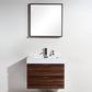 Bliss 30 in. Wall Mount Modern Bathroom Vanity - Walnut