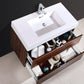 Bliss 36 in. Wall Mount Modern Bathroom Vanity - Walnut