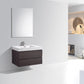 Bliss 36 in. Wall Mount Modern Bathroom Vanity - High Gloss Gray Oak
