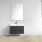 Bliss 36 in. Wall Mount Modern Bathroom Vanity - High Gloss Gray Oak