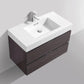 Bliss 36 in. Wall Mount Modern Bathroom Vanity - High Gloss Gray Oak