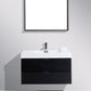 Bliss 40 in. Wall Mount Modern Bathroom Vanity - Black