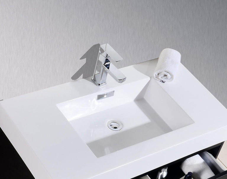 Bliss 40 in. Wall Mount Modern Bathroom Vanity - Black