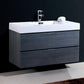 Bliss 40 in. Wall Mount Modern Bathroom Vanity - Gray Oak