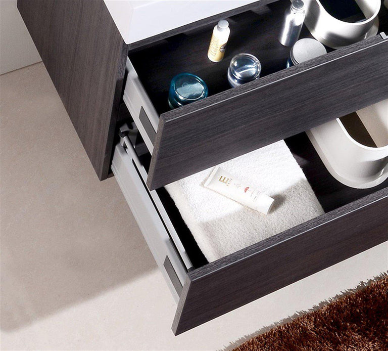 Bliss 40 in. Wall Mount Modern Bathroom Vanity - Gray Oak