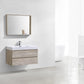 Bliss 40 in. Wall Mount Modern Bathroom Vanity - Nature Wood