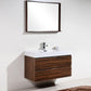 Bliss 40 in. Wall Mount Modern Bathroom Vanity - Walnut