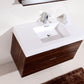 Bliss 40 in. Wall Mount Modern Bathroom Vanity - Walnut