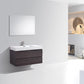 Bliss 40 in. Wall Mount Modern Bathroom Vanity - High Gloss Gray Oak