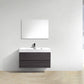 Bliss 40 in. Wall Mount Modern Bathroom Vanity - High Gloss Gray Oak