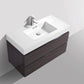 Bliss 40 in. Wall Mount Modern Bathroom Vanity - High Gloss Gray Oak