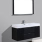 Bliss 48 in. Wall Mount Modern Bathroom Vanity - Black