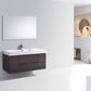 Bliss 48 in. Wall Mount Modern Bathroom Vanity - High Gloss Gray Oak