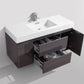 Bliss 48 in. Wall Mount Modern Bathroom Vanity - High Gloss Gray Oak