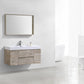 Bliss 48 in. Wall Mount Modern Bathroom Vanity - Nature Wood