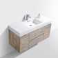 Bliss 48 in. Wall Mount Modern Bathroom Vanity - Nature Wood