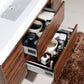Bliss 48 in. Wall Mount Modern Bathroom Vanity - Walnut