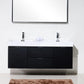 KubeBath Bliss 60 in. Double Sink Wall Mount Modern Bathroom Vanity - Black, BSL60D-BK