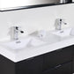 KubeBath Bliss 60 in. Double Sink Wall Mount Modern Bathroom Vanity - Black, BSL60D-BK