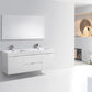 KubeBath Bliss 60 in. Double Sink Wall Mount Modern Bathroom Vanity - High Gloss White, BSL60D-GW
