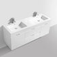 KubeBath Bliss 60 in. Double Sink Wall Mount Modern Bathroom Vanity - High Gloss White, BSL60D-GW