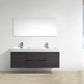 KubeBath Bliss 60 in. Double Sink Wall Mount Modern Bathroom Vanity - High Gloss Gray Oak, BSL60D-HGGO