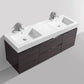 KubeBath Bliss 60 in. Double Sink Wall Mount Modern Bathroom Vanity - High Gloss Gray Oak, BSL60D-HGGO
