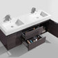 KubeBath Bliss 60 in. Double Sink Wall Mount Modern Bathroom Vanity - High Gloss Gray Oak, BSL60D-HGGO