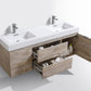 KubeBath Bliss 60 in. Double Sink Wall Mount Modern Bathroom Vanity - Nature Wood, BSL60D-NW
