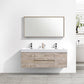 KubeBath Bliss 60 in. Double Sink Wall Mount Modern Bathroom Vanity - Nature Wood, BSL60D-NW