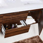 KubeBath Bliss 60 in. Double Sink Wall Mount Modern Bathroom Vanity - Walnut, BSL60D-WNT