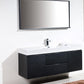 KubeBath Bliss 60 in. Single Sink Wall Mount Modern Bathroom Vanity - Black, BSL60S-BK