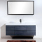 KubeBath Bliss 60 in. Single Sink Wall Mount Modern Bathroom Vanity - Gray Oak, BSL60S-GO