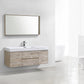 KubeBath Bliss 60 in. Single Sink Wall Mount Modern Bathroom Vanity - Nature Wood, BSL60S-NW