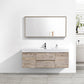 KubeBath Bliss 60 in. Single Sink Wall Mount Modern Bathroom Vanity - Nature Wood, BSL60S-NW