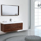 KubeBath Bliss 60 in. Single Sink Wall Mount Modern Bathroom Vanity - Walnut, BSL60S-WNT