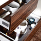 KubeBath Bliss 60 in. Single Sink Wall Mount Modern Bathroom Vanity - Walnut, BSL60S-WNT