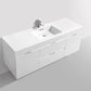 KubeBath Bliss 60 in. Single Sink Wall Mount Modern Bathroom Vanity - High Gloss White, BSL60S-GW