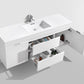 KubeBath Bliss 60 in. Single Sink Wall Mount Modern Bathroom Vanity - High Gloss White, BSL60S-GW