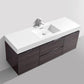 KubeBath, Bliss 60 in. Single Sink Wall Mount Modern Bathroom Vanity - High Gloss Gray Oak, BSL60S-HGGO