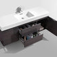 KubeBath, Bliss 60 in. Single Sink Wall Mount Modern Bathroom Vanity - High Gloss Gray Oak, BSL60S-HGGO