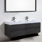 Bliss 72 in. Double Sink Wall Mount Modern Bathroom Vanity - Gray Oak