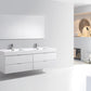 KubeBath Bliss 72 in. Double Sink Wall Mount Modern Bathroom Vanity - High Gloss White, BSL72D-GW