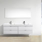 KubeBath Bliss 72 in. Double Sink Wall Mount Modern Bathroom Vanity - High Gloss White, BSL72D-GW