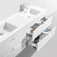 KubeBath Bliss 72 in. Double Sink Wall Mount Modern Bathroom Vanity - High Gloss White, BSL72D-GW