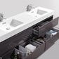 Bliss 72 in. Double Sink Wall Mount Modern Bathroom Vanity - High Gloss Gray Oak